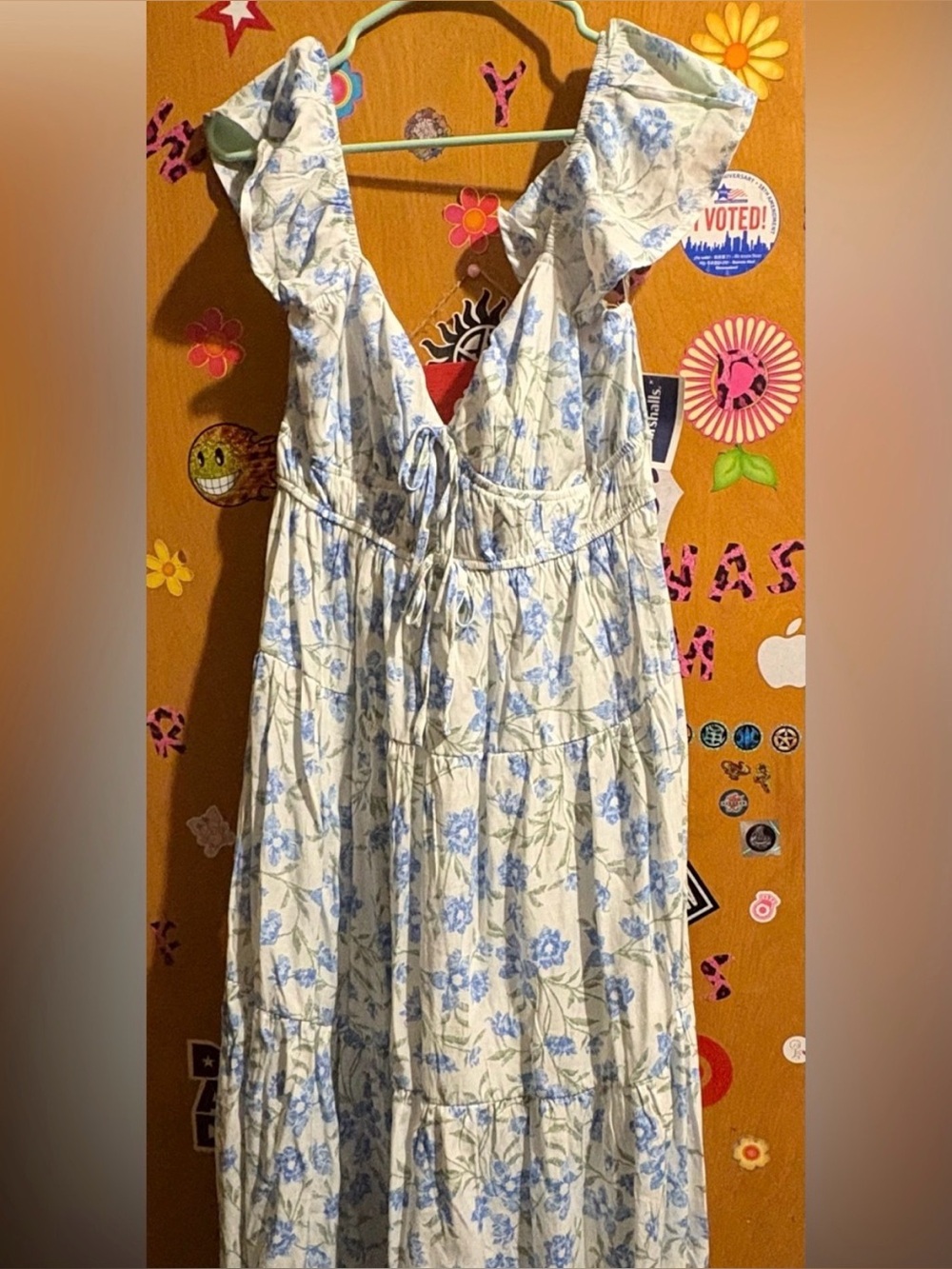 NWT Trixxi Blue and White Floral Ruffle Sundress